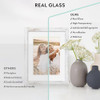 Hongkee 8x10 Picture Frame, Made of Real Glass and Wooden Frame, Horizontal and Vertical Display for Wall or Tabletop (Distressed White, 1 Pack)