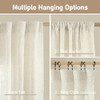 LAMIT Natural Ivory Semi Sheer Linen Curtains 84 inch Long, Cream White Light Filtering Living Room Panels Back Tab and Rod Pocket Neutral Drapes for