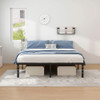 NEW JETO Metal Bed Frame,Queen Size Bed Frame with Storage Space,Heavy Duty Sturdy Mattress Foundation,Easy Assembly,No Box Spring Needed, Black,14 I