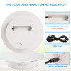 7.87'' Rotating Display Stand Motorized Rotating Display Stand, 22 lbs Load Rotating Platform with Mirror Cover, Rotating Stand with USB Charging Por