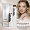 Lumine Skin Color Changing Foundation Stick, Dual-Ended Korean Skin Care Foundation Stick, Detachable Brush, Full to Medium Coverage Base Hydrating M