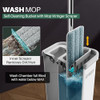 JOYMOOP Mop and Bucket with Wringer Set, Hands Free Flat Floor Mop and Bucket, with 3 Washable Microfiber Pads, Wet and Dry Use, Floor Cleaning Syste