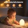 MediAcous Night Light for Kids, Baby Egg Light for Nursery, 7 Colors Changing & Stepless Dimming, Soft Silicone Touch Night Lamp with 1 Hour Timer, R