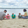 Bright Starts Pop 'N Sit Portable Booster, Indoor/Outdoor Use, Floor Seat with Feeding Tray, Grey, 6 Mos - 3 Yrs
