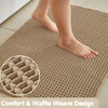 TYUU Waffle Bath Mat, Boho Bathroom Rugs Non Slip Washable Super Absorbent Quick Dry Farmhouse Bathroom Decor, 30"x20" Khaki