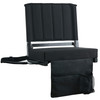 SPORT BEATS Stadium Seats with Back Support Bleacher Chairs with Back and Cushion Thick Padded Bleacher Seats Includes Shoulder Strap Black 1pc Regul