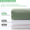 Dynamene Sage Green Shower Curtain - Waffle Textured Heavy Duty Thick Fabric Shower Curtains for Bathroom, 256GSM Luxury Weighted Polyester Cloth Bat
