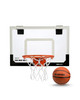 SKLZ Pro Mini Basketball Hoop - 18" x 12" Clear, Shatterproof Backboard, Breakaway Rim, Heavy Duty Net, & 5" Ball - Easy Mount Padded, Slide-On Over-