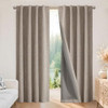 Joydeco Blackout Curtains for Bedroom - Nature Linen 84 Inch Long 100% Light Blocking 2 Panels Set, Rod Pocket & Back Tabs Living Room Drapes, Therma