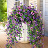 Artificial Fake Hanging Flowers Plants for Outdoor Spring Summer Decoration,2 PCS Faux Silk Daisy with Eucalyptus Leaves,UV Resistant Look Real for O