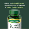 Nature's Bounty Activated Charcoal 260 mg, 100 Capsules, Dietary Supplement