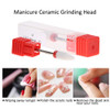 Drill Head Nail,Nail Drill Bit, Ceramic Nail Grinding Head 4 Types Round Flat Ceramic Grinding Head Manicure Machine Accessories Tool(Round Flat Head