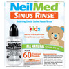 Neilmed's Sinus Rinse, Pediatric, Complete Saline Nasal Rinse Kit 60 Premixed