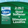 Colace 2-In-1 Stool Softener & Stimulant Laxative Tablets, Gentle Constipation