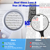 Magnifying Glass with Light and Stand, Foldable Handheld Magnifying Glass 18 LED