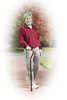 Drive Medical Adjustable Height Offset Handle Cane with Gel Hand Grip, Red