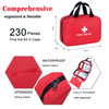 First Aid Kit - 230 Piece - for Car, Home, Travel, Camping, Office or Sports