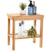 SOUJOY Bamboo Shower Bench, Bath Seat Stool, Spa Foot Rest Shaving Stool