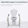 Drive Medical RTL12079 Toilet Safety Frame, Bathroom Grab Bar for Toilets