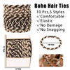 10 Pcs Boho Hair Ties Bracelets for Women Girls - Cute Gradient Ponytail Holders Elastics Hair Ties for Thick Hair,No Damage 5 Styles Hair Accessorie
