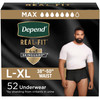 Depend Real Fit Adult Diapers, Incontinence Underwear for Men, Disposable