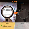 AIXPI Magnifying Glass with Light, Double-Layer Glass Lens Handheld Large