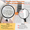 AIXPI Magnifying Glass with Light, Double-Layer Glass Lens Handheld Large