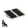 gardhom Portable Wheelchair Ramp 2 Feet, Anti-Slip Aluminum Folding Handicap