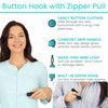 Vive Button Hook with Zipper Pull - Dressing Helper Assist Tool for Arthritis