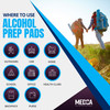 MEDca Alcohol Prep Pads, Sterile, Medium, 2-Ply Pack of 100