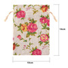 Pangda 30 Pieces Small Size Rose Drawstring Bags Burlap Flower Pouch Bag Linen