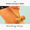 T-Shape Massager with Grooved Rollers, Multi-Functional Body Roller