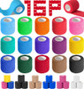 AZEN 16 Pack Self Adhesive Bandage Wrap, 2" X 5 Yards Elastic Cohesive Bandage