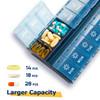 XL Large Weekly Pill Organizer 2 Times A Day, Hinged Lids Daily Vitamin Pill Box