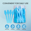 pana Brand Cosmetic Make Up Disposable Plastic 2.5Inch Spatulas Skin Care Facial Cream Mask Spatula (100 Pieces in a Container) (BLUE)
