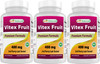 Best Naturals Vitex Chasteberry 400 mg 250 Capsules (Pack of 3)