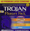 Trojan Pleasure Pack Lubricated Condoms Variety Pack (80 Condoms)