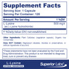 Superior Labs L-Lysine 500 mg Capsules, Pure Non-GMO, Third-Party Tested, No