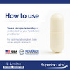 Superior Labs L-Lysine 500 mg Capsules, Pure Non-GMO, Third-Party Tested, No