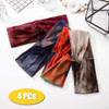 Fashband Boho Headbands Elastic Head Wraps Multi Wear Hair Bands Yoga Outdoor Headband for Women(Pack of 4) (Type E)