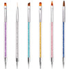 iminoo 6PCS Nail Art Brushes,Double Ended Nail Liner Brush Dotting Pen Nail Art Point Drill Drawing Tools,Double Ended Nail Art Brushe for DIY Nail A