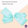 GOODY Kids Large Teal Bow Barrette - Stay Tight Closure - Comfort Fit - All Hair Types - 1 Count (Pack of 1) - Children, Unisex