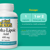Natural Factors Alpha-Lipoic Acid 400 mg, Whole Body Antioxidant Support, 60