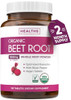 USDA Organic Beet Root Powder (120 Tablets) 1350mg Beets Per Serving with Black