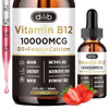 Vitamin B12 Liquid Drops Sublingual 10000 mcg, Triple B-12 Complex Supplement
