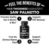 Hair Thickness Maximizer Saw Palmetto Capsules for Men and Women. Saw Palmetto