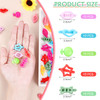 WILLBOND 50 Pcs Girls Hair Barrettes 1'' Mini Self Hinge Plastic Clips for Toddler Baby Kids Flower Bow Hair Colorful 80s 90s Cute Design Hairpins in