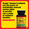 Bragg Omega-3 Supplement Capsules with DHA and EPA