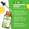 Liquid Magnesium Glycinate Supplement 1000mg, Calm Magnesium Citrate, Taurate