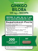 Ginkgo Biloba 120mg - Plus Bacopa - 200 Quick Release Capsules